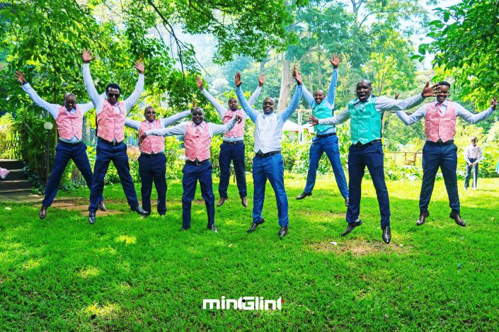 The Groom and his Groomsmen looking dope and well groomed.