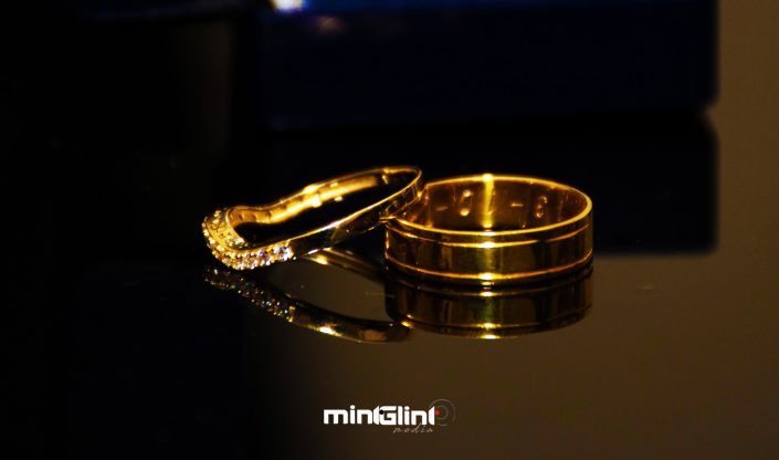 Bride and Groom's wedding rings. Photography by Mint Glint Media