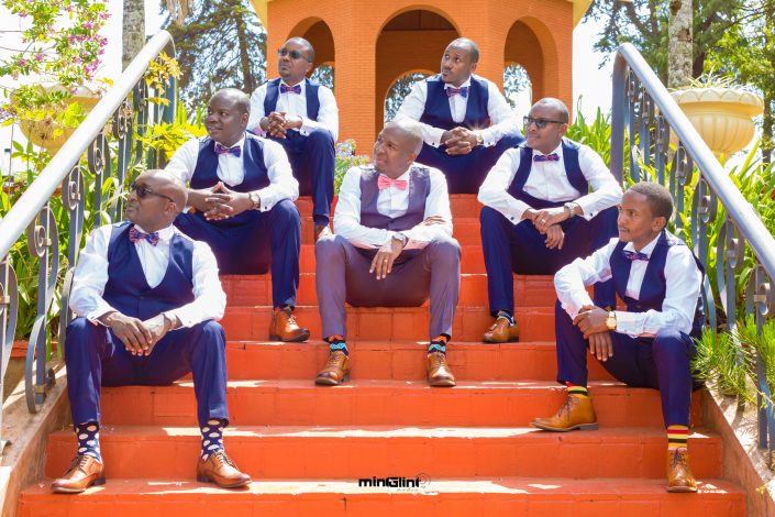 The Groom and his Groomsmen looking dope and well groomed.