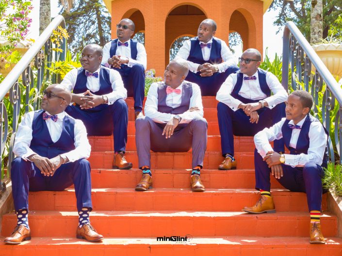 The Groom and his Groomsmen looking dope and well groomed.