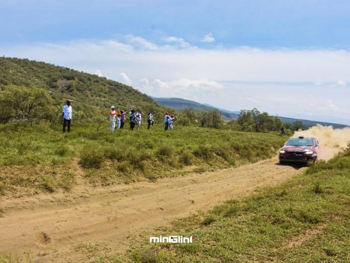 VIP Spectators at the 2019 Safari Rally; Tourism Cabinet Secretary Hon. Najib Balala, Cabinet Secretary for Sports, Heritage and Culture Ambassador Amina Mohamed, Mr. Oliver Ciesla - Managing Director - WRC Promoter GmbH and Phineas Kimathi the CEO of Safari Rally Project in Kenya and a veteran Rally Driver.