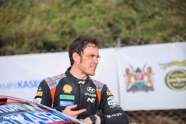 Thierry Neuville of Team Hyundai at the the 2021 WRC Safari Rally.