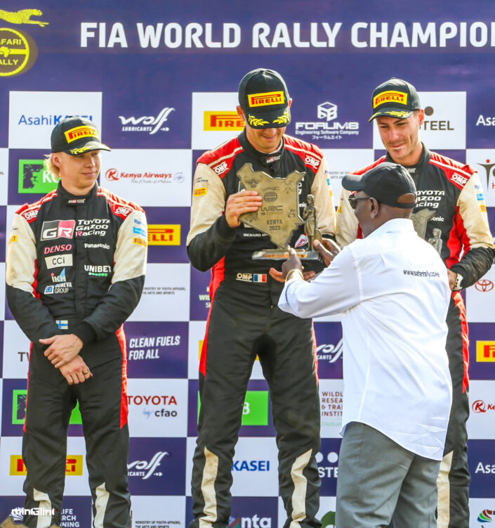 President of Kenya His Excellence Wiliam Ruto Presenting Trophies to the Winners of WRC Safari Rally 2023