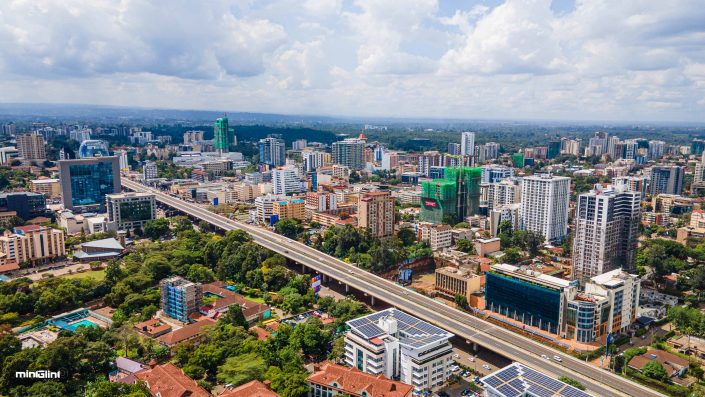 Nairobi Skyline, Westlands, Drone Aerial Photography & Video Filming by Licensed and Certified Drone Pilots from Mint Glint Media