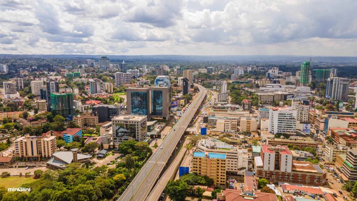 Nairobi Skyline, Westlands, Drone Aerial Photography & Video Filming by Licensed and Certified Drone Pilots from Mint Glint Media